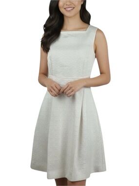 Heidi Weisel Cream Pleated Dress Size 10 GirlCore Feminine